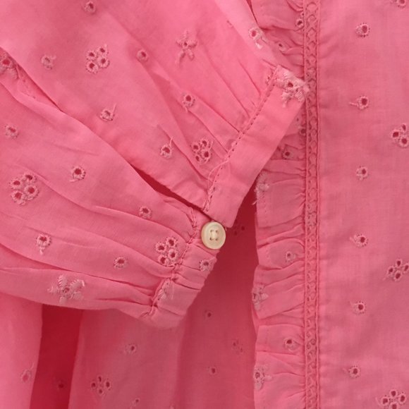 J.Crew Long-sleeve Eyelet Ruffle Shirt Size M NEW - Picture 6 of 6